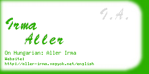 irma aller business card